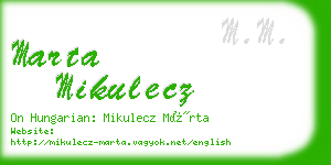 marta mikulecz business card